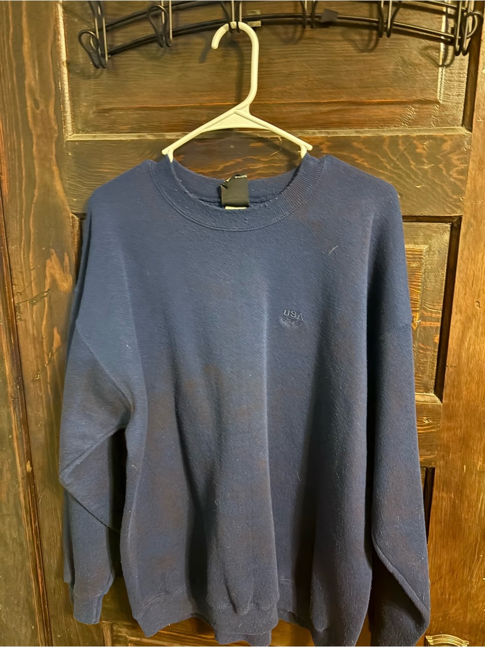Men's Navy Crewneck Sweatshirt - USA Embroidered